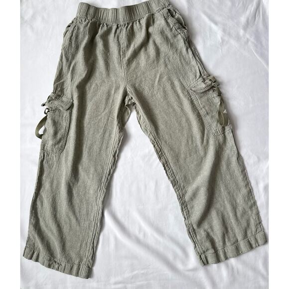 C&C California Linen Cargo Pants in a sage or olive green XL Gorpcore utility - Picture 2 of 12